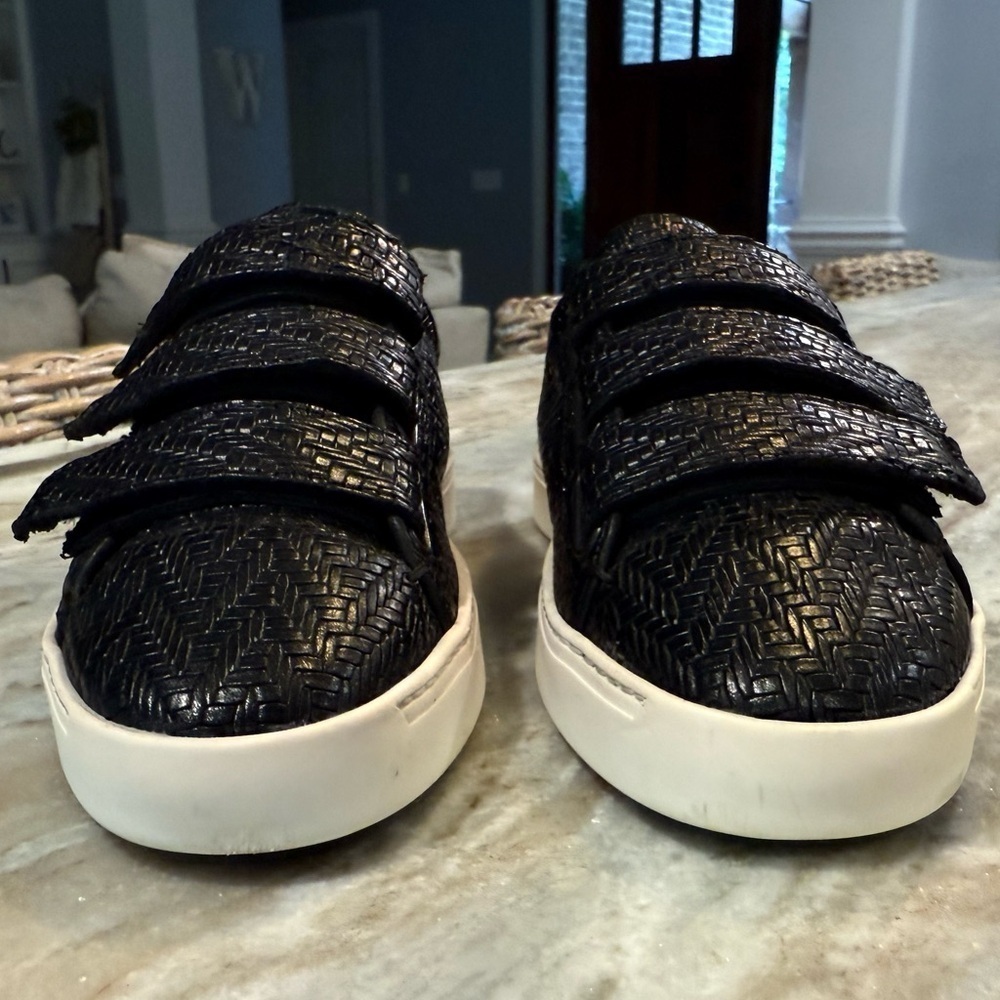 Women’s RAG & BONE woven black leather Velcro sneakers- Size 7 - Picture 4 of 13